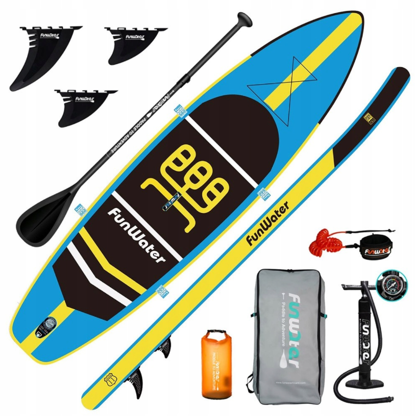 Надуваем падълборд FunWater CRUISE Paddle Board SUP BLUE