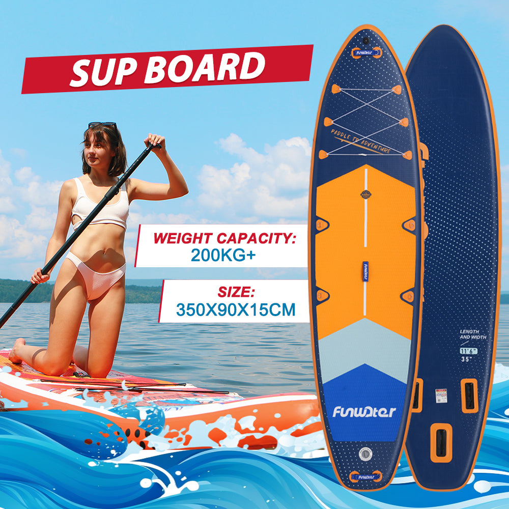 Надуваем падълборд FunWater Adventure Pro каяк и седалка 350cm Paddle Board SUP 11'6''