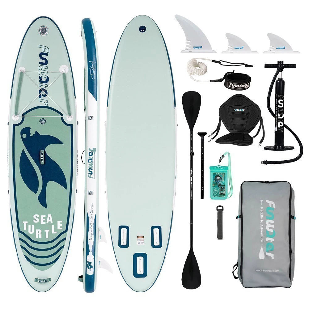 Надуваем падълборд FunWater Sea Turtle каяк и седалка 320cm Paddle Board SUP