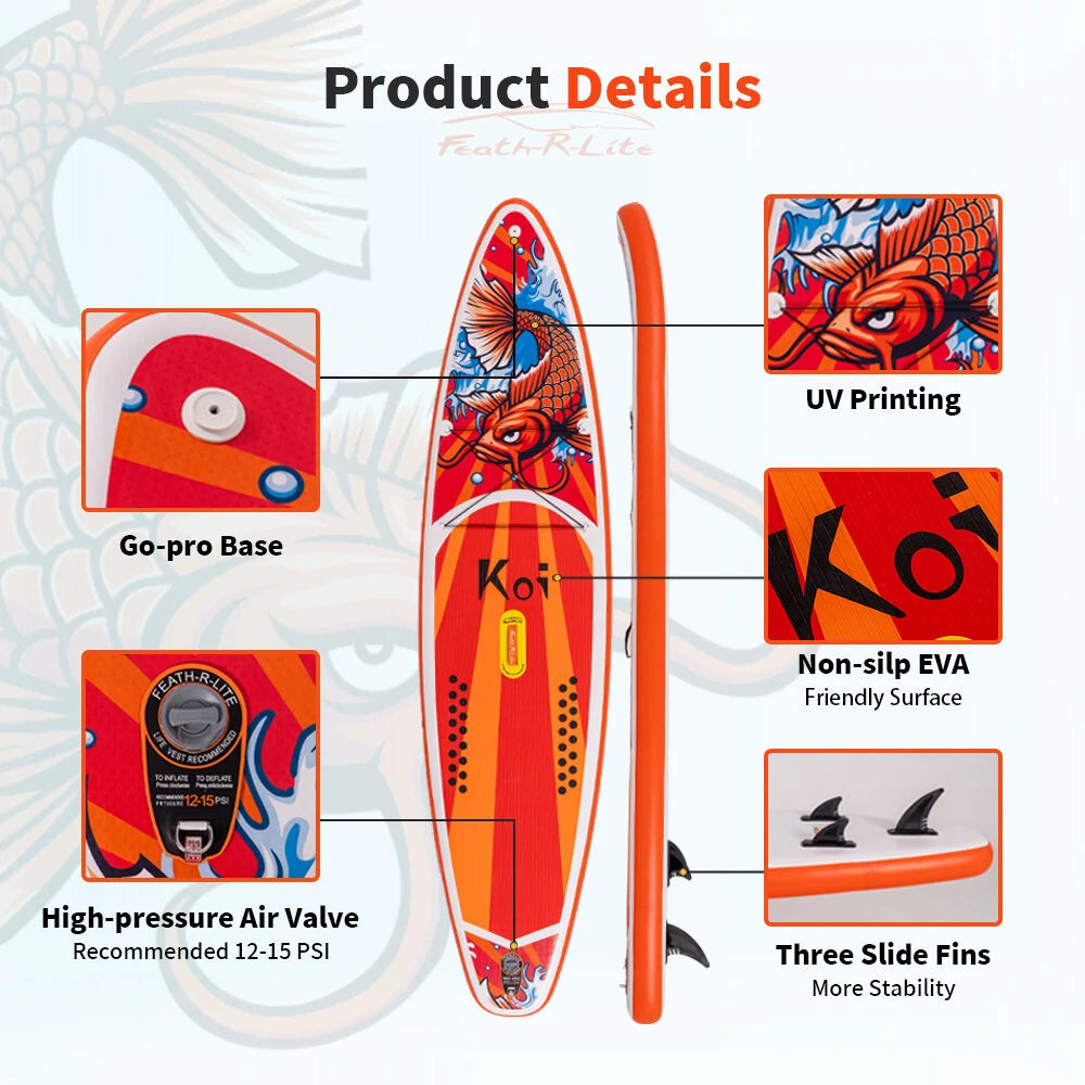 Надуваем падълборд FunWater KOI 350cm Paddle Board SUP