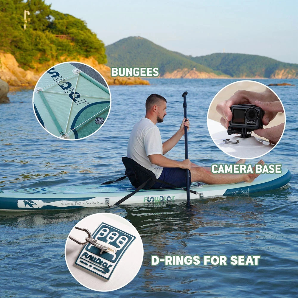 Надуваем падълборд FunWater Sea Turtle каяк и седалка 320cm Paddle Board SUP