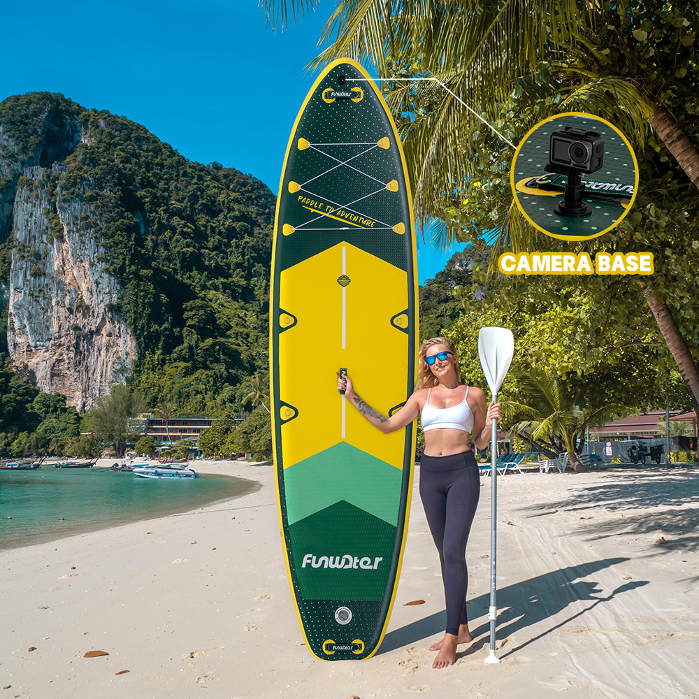 Надуваем падълборд FunWater Adventure Pro Green каяк и седалка 350cm Paddle Board SUP 11'6''