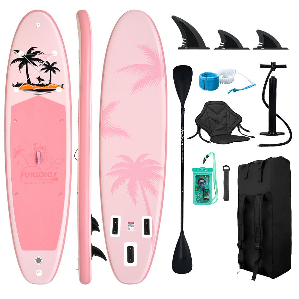 Надуваем падълборд FunWater Palm Drift Coral каяк и седалка Paddle Board SUP