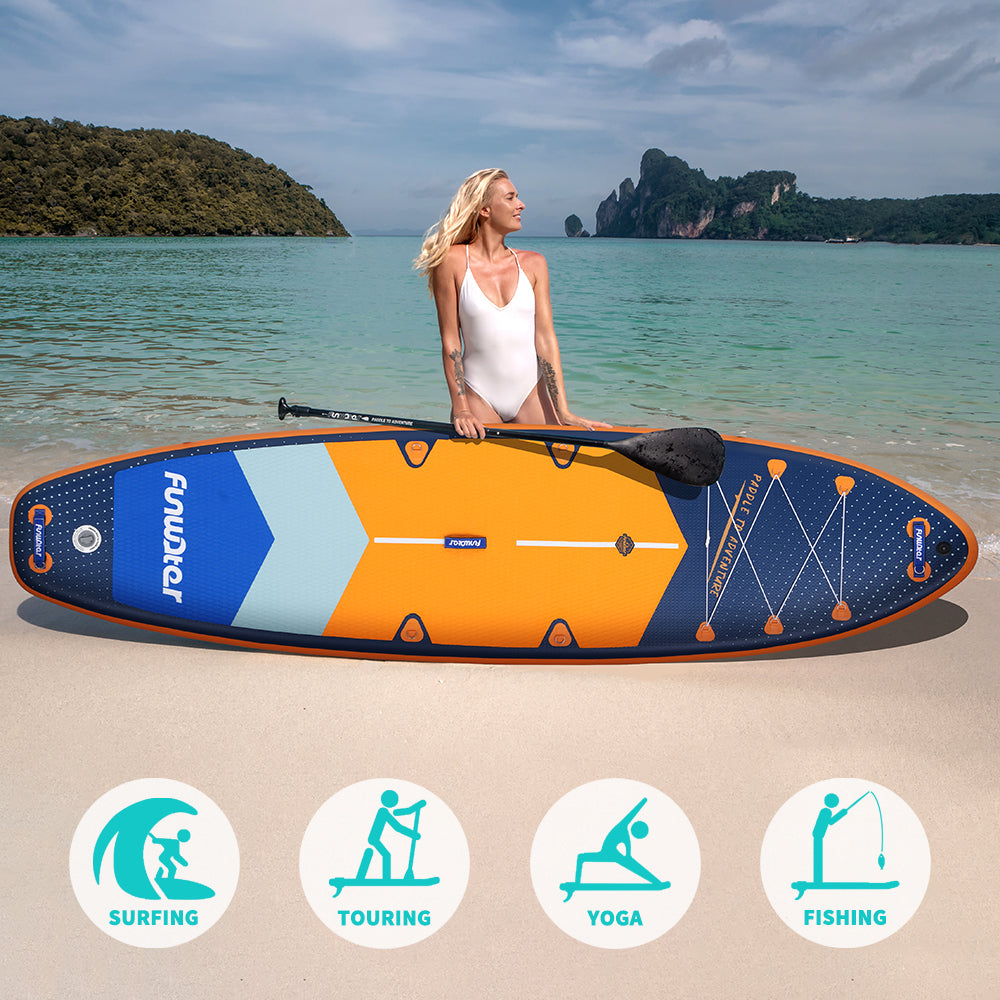 Надуваем падълборд FunWater Adventure Pro каяк и седалка 350cm Paddle Board SUP 11'6''