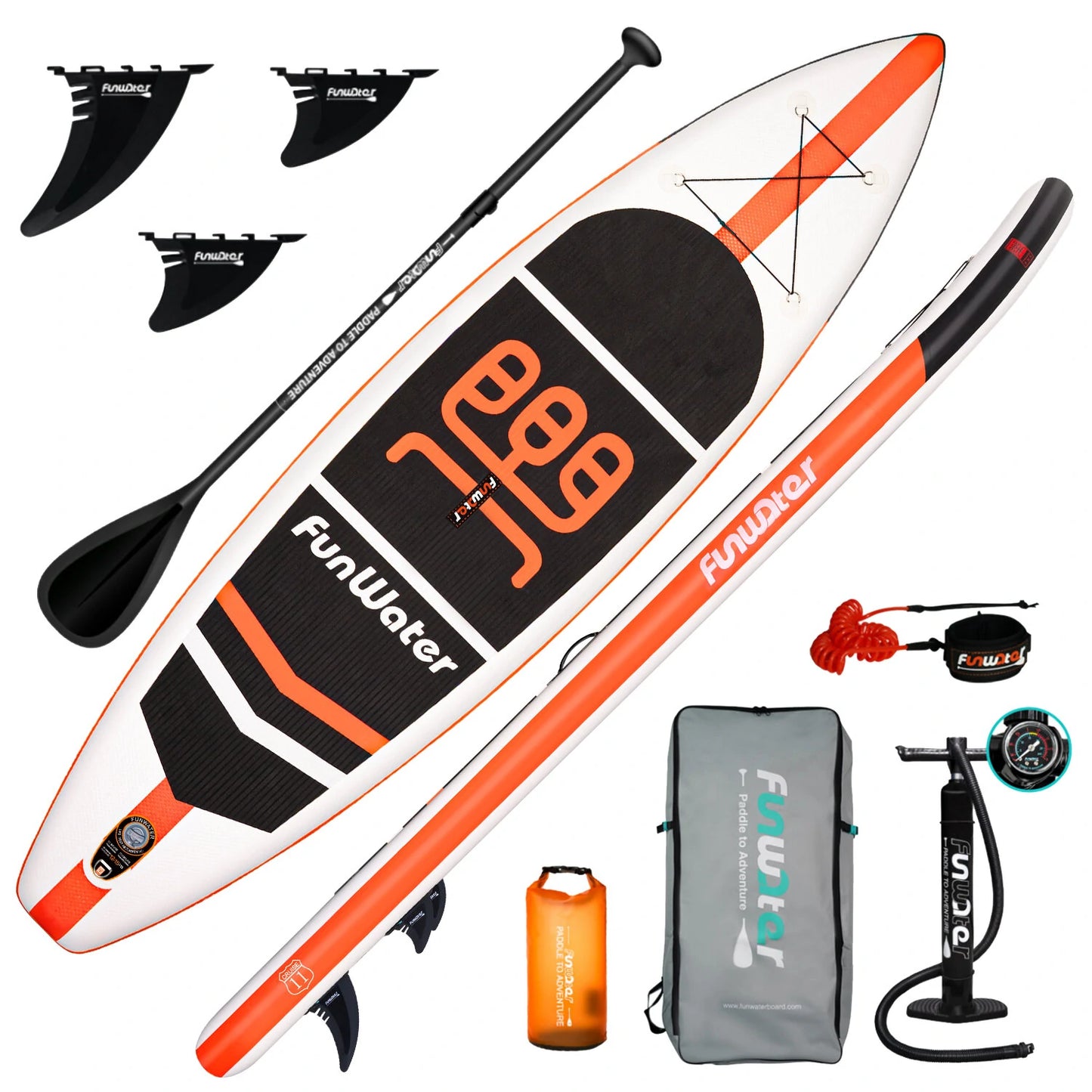 Надуваем падълборд FunWater CRUISE Paddle Board SUP RED