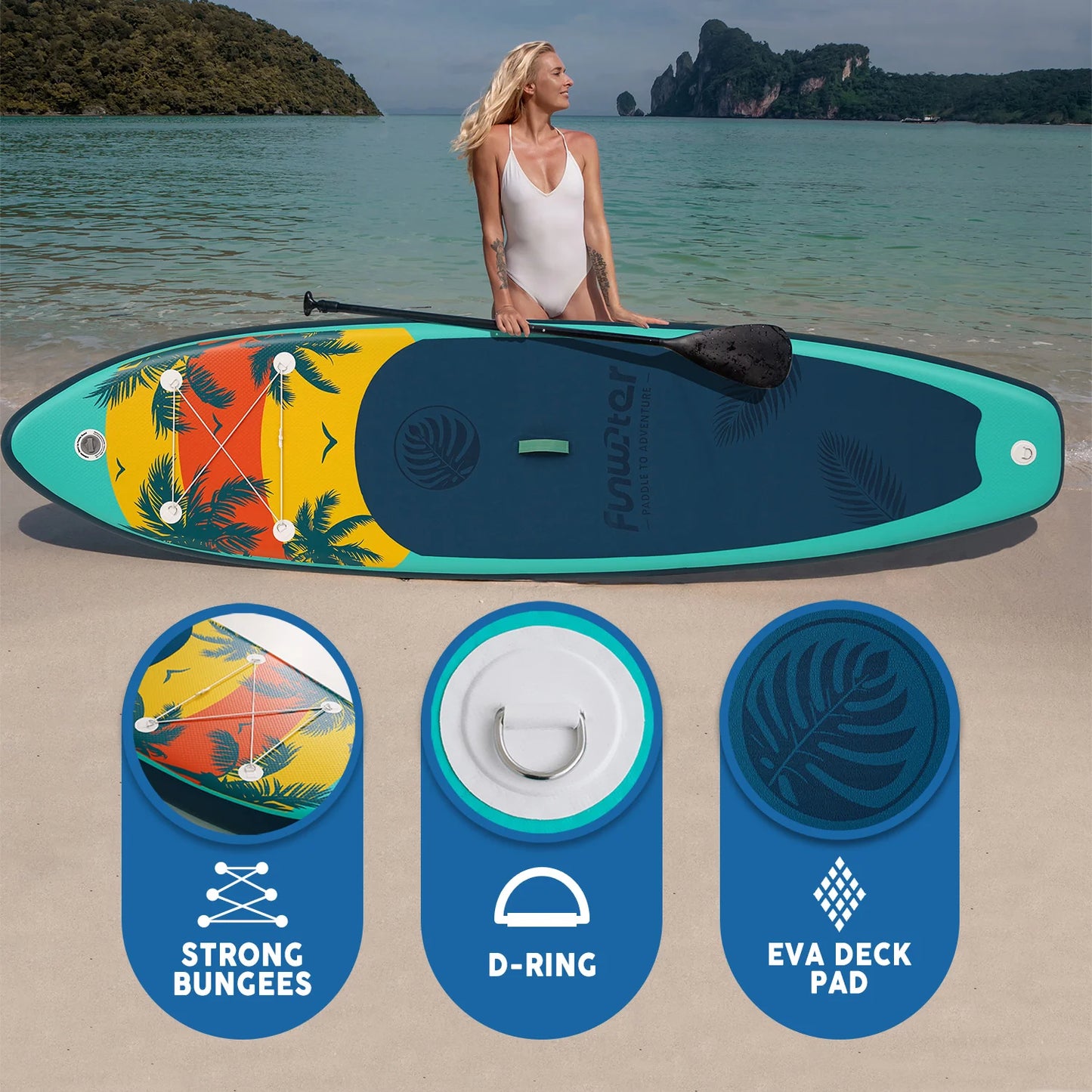 Надуваем падълборд FunWater Island Explorer Paddle Board SUP 335cm