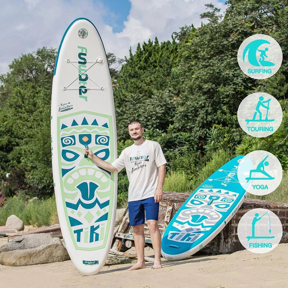 Надуваем падълборд FunWater TIKI Emerald Paddle Board SUP
