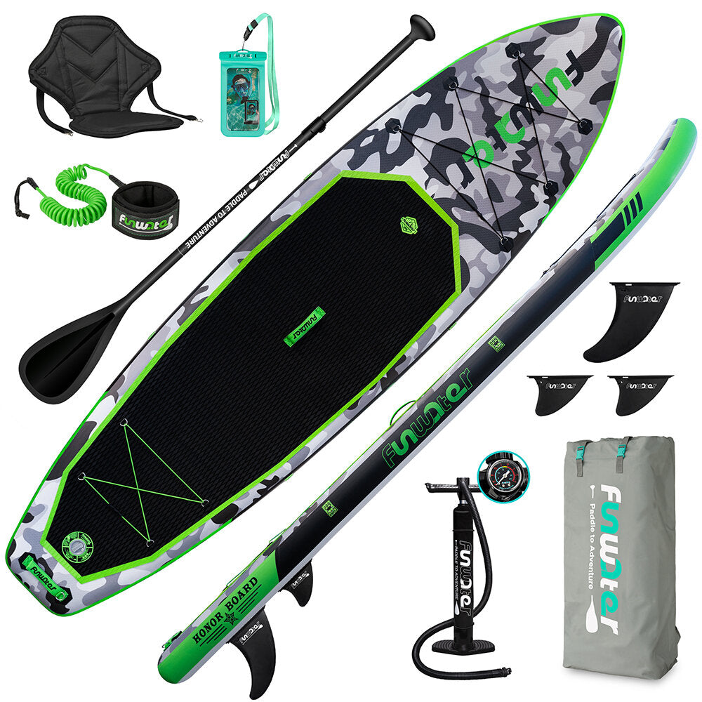 Надуваем падълборд FunWater Honor каяк и седалка 330cm Paddle Board SUP