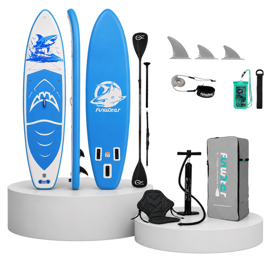 Надуваем падълборд FunWater SHARK 350см – с каяк седалка