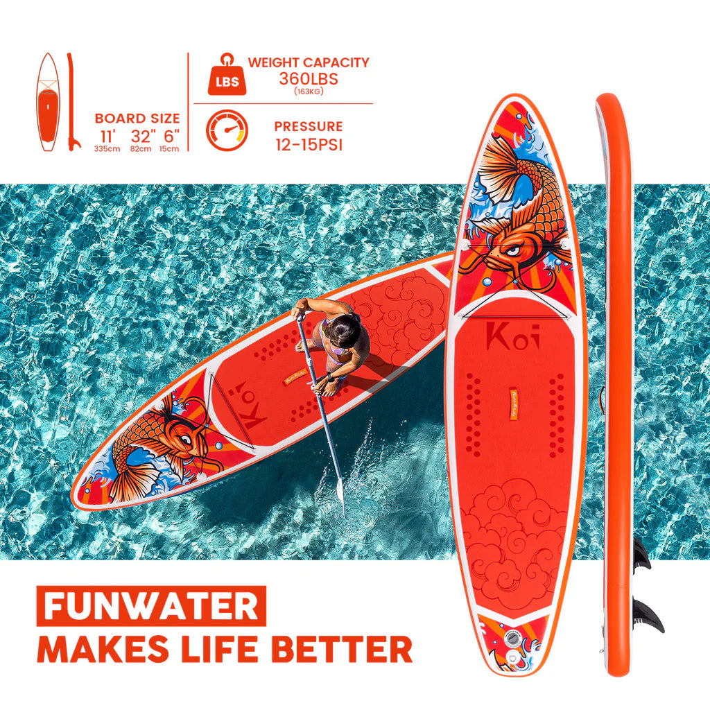 Надуваем падълборд FunWater KOI Paddle Board SUP