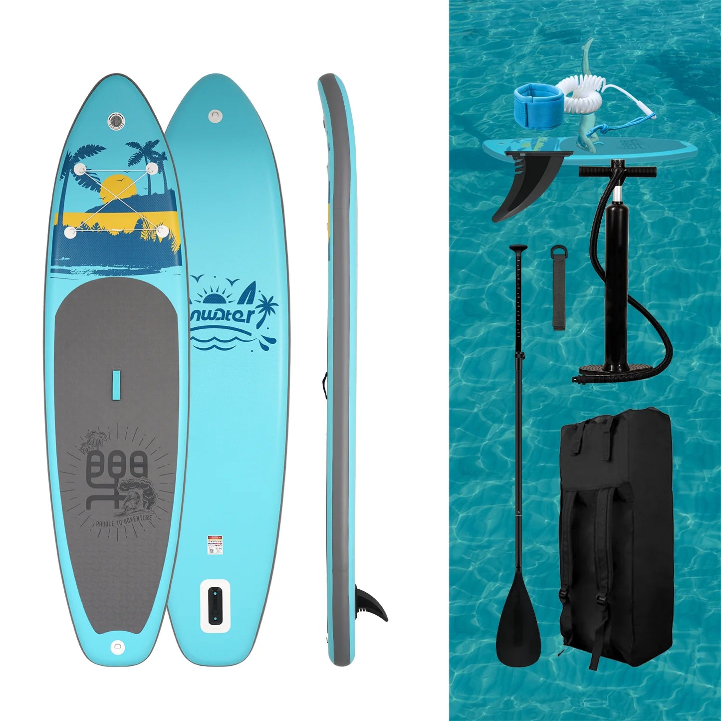 Надуваем падълборд FunWater PALM 335см (11') – комплект
