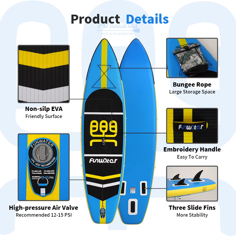 Надуваем падълборд FunWater CRUISE Paddle Board SUP BLUE