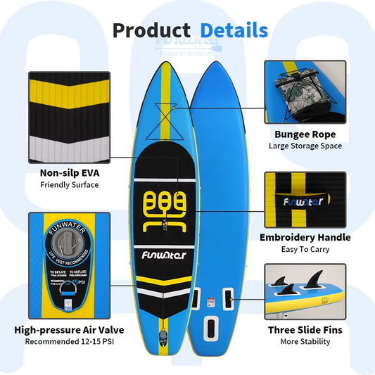 Надуваем падълборд FunWater CRUISE Paddle Board SUP BLUE