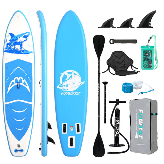 Надуваем падълборд FunWater SHARK 350см – с каяк седалка