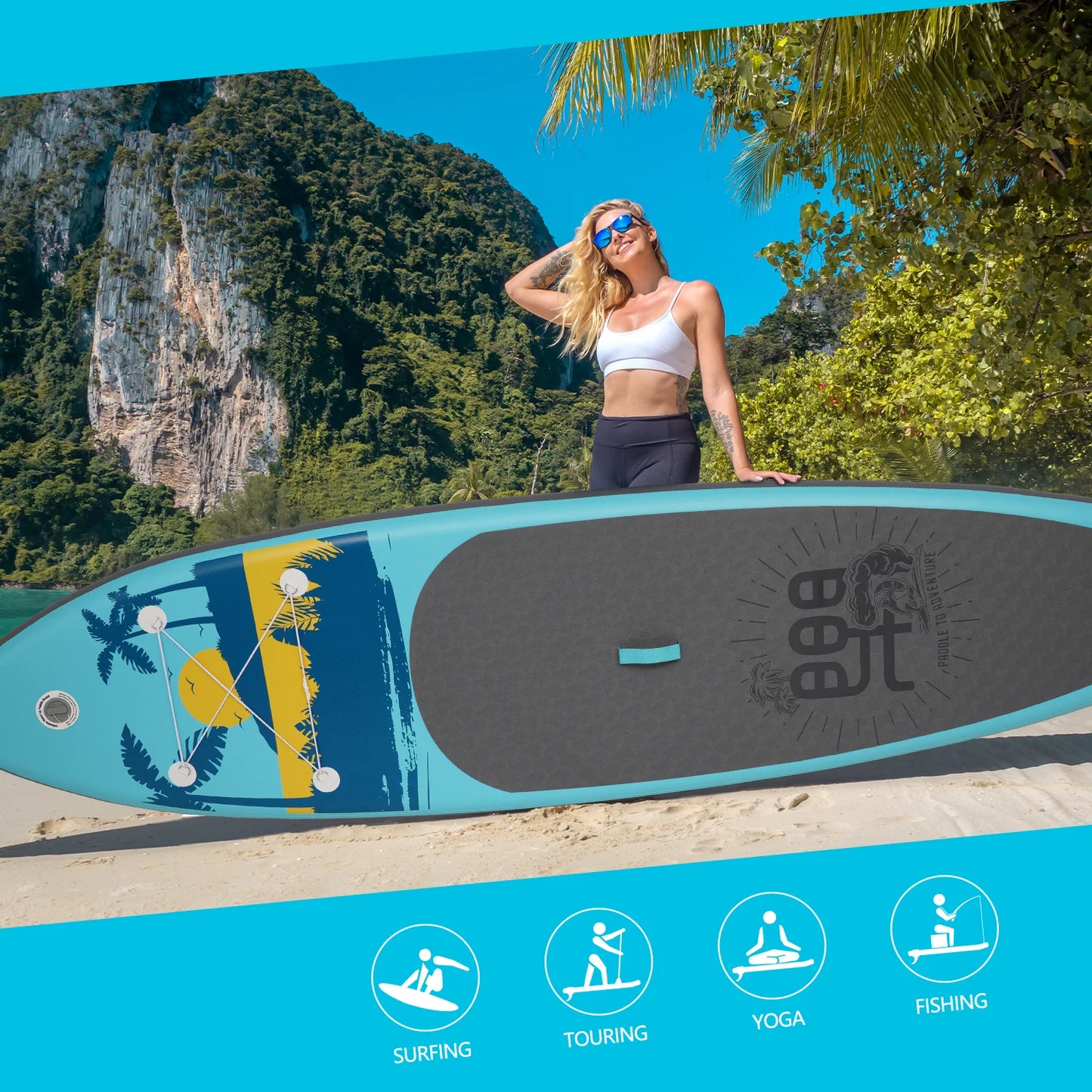 Надуваем падълборд FunWater PALM 335см (11') – комплект