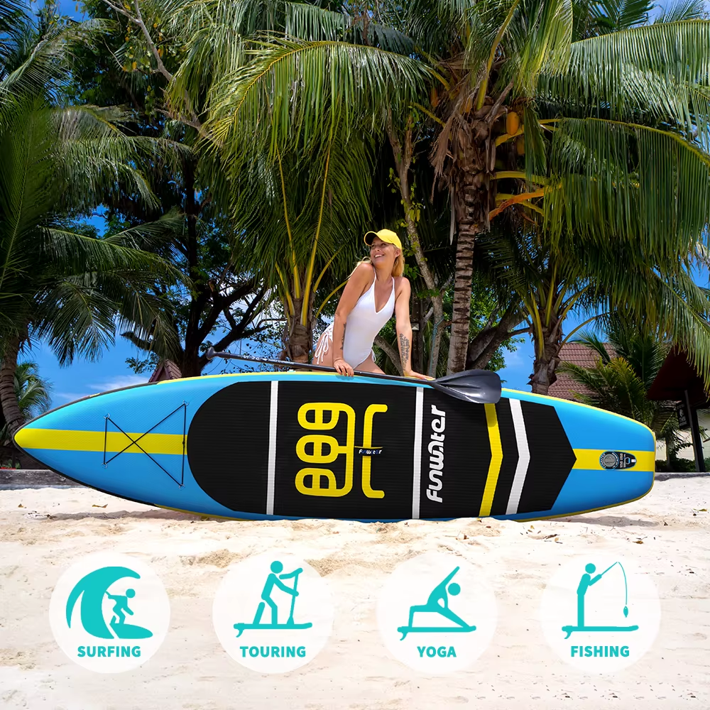 Надуваем падълборд FunWater CRUISE Paddle Board SUP BLUE