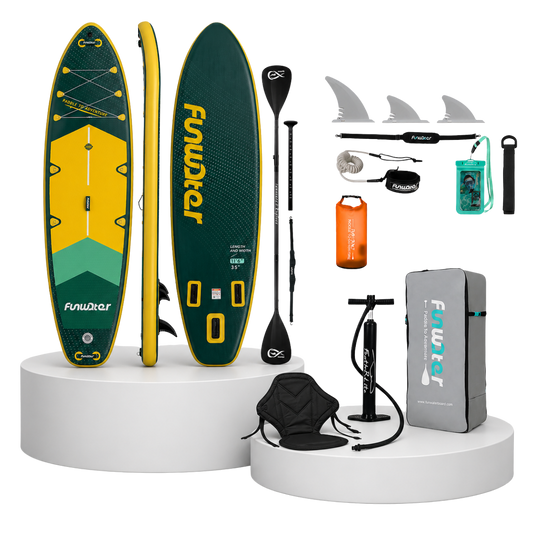 Надуваем падълборд FunWater ADVENTURE PRO 350см – с каяк седалка