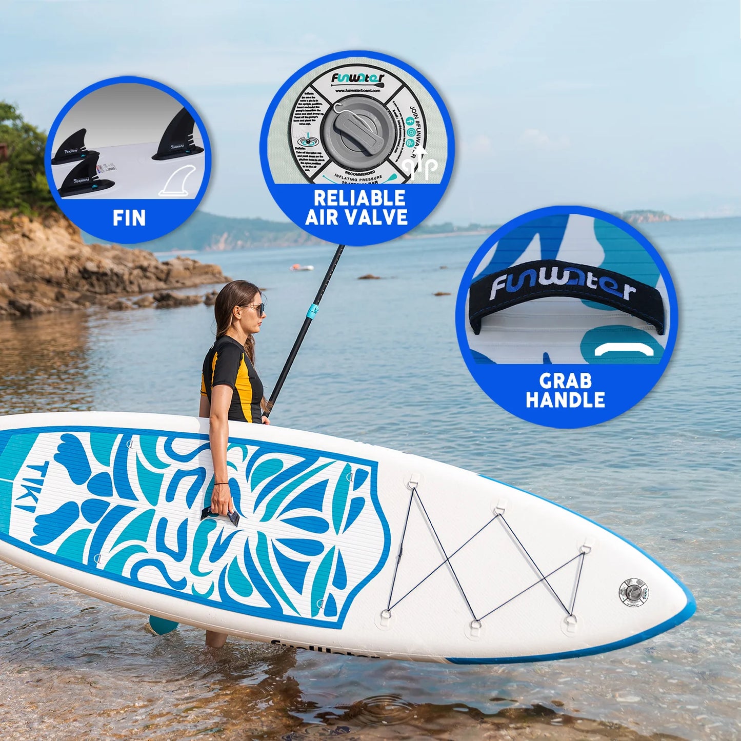 Надуваем падълборд FunWater TIKI Spirit Paddle Board SUP