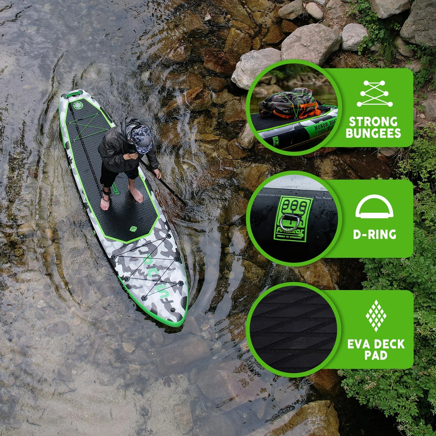 Надуваем падълборд FunWater Honor каяк и седалка Paddle Board SUP