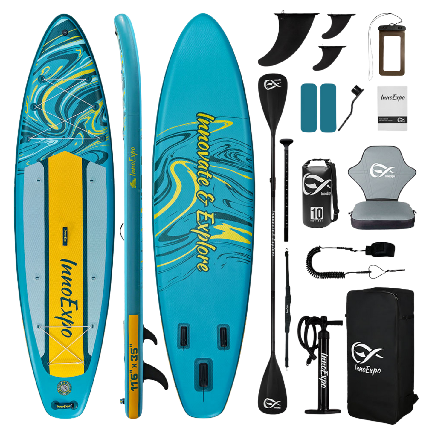 Надуваем SUP Kayak Glide 350см – Premium комплект с надуваема седалка