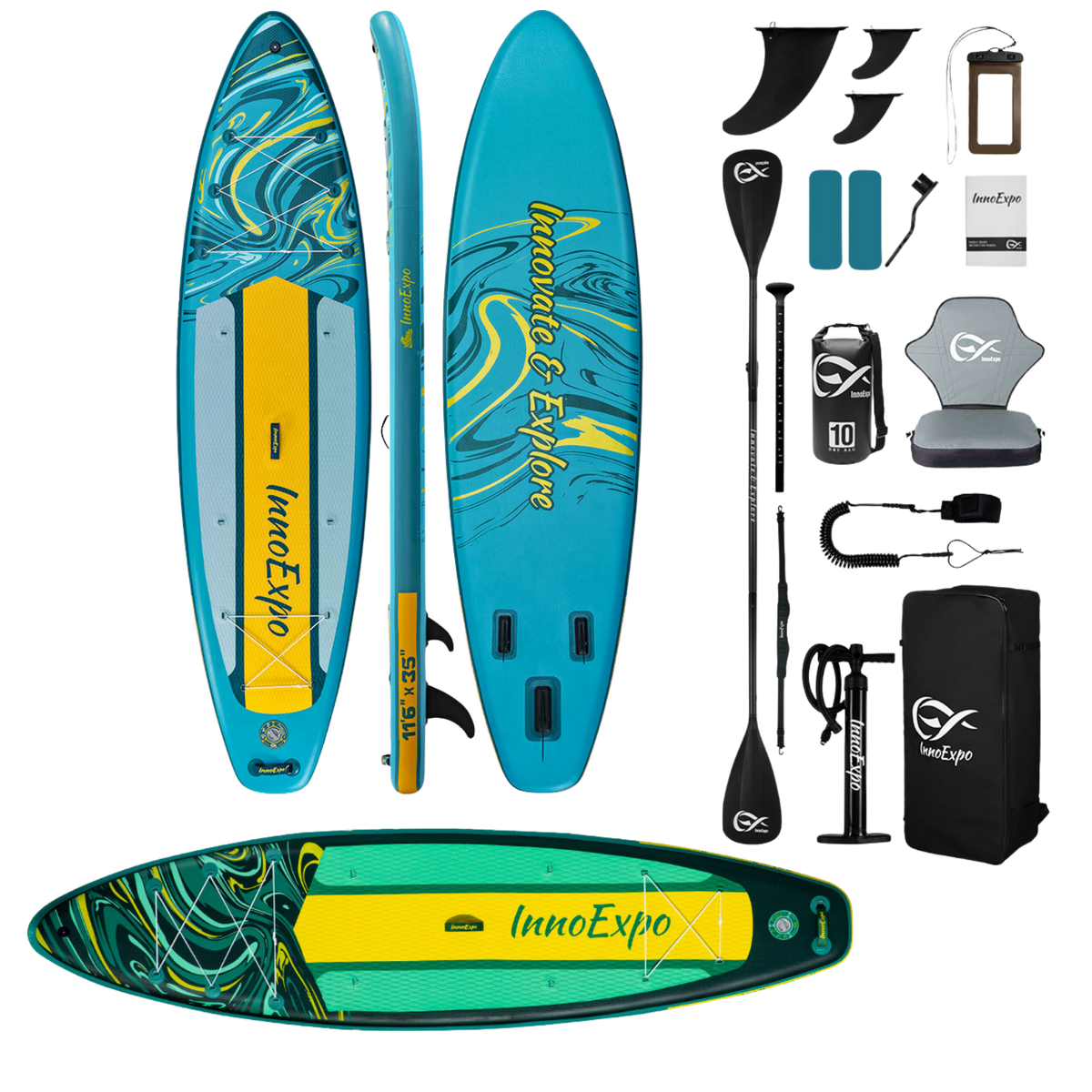 Надуваем SUP Kayak Glide 350см – Premium комплект с надуваема седалка
